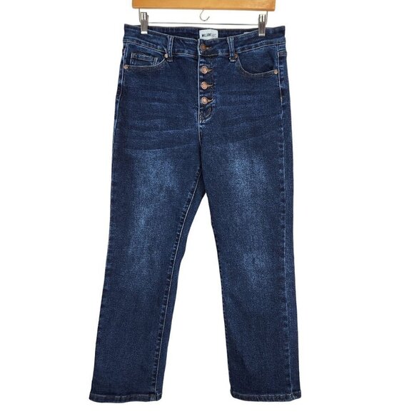 William Rast Slim Straight Button Fly Jeans Size 28 Ankle Length High Rise - Picture 1 of 8